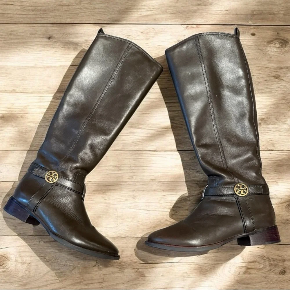 Tory Burch Bristol Brown Riding Boots